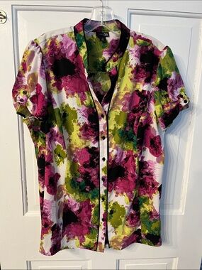 1X Floral Blouse East 5th abstract floral